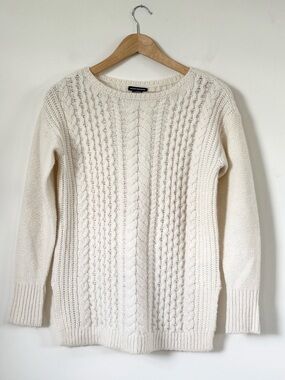 Club Monaco Cream Cable Knit Merino Wool/Alpaca Blend Sweater XS  Cozychic